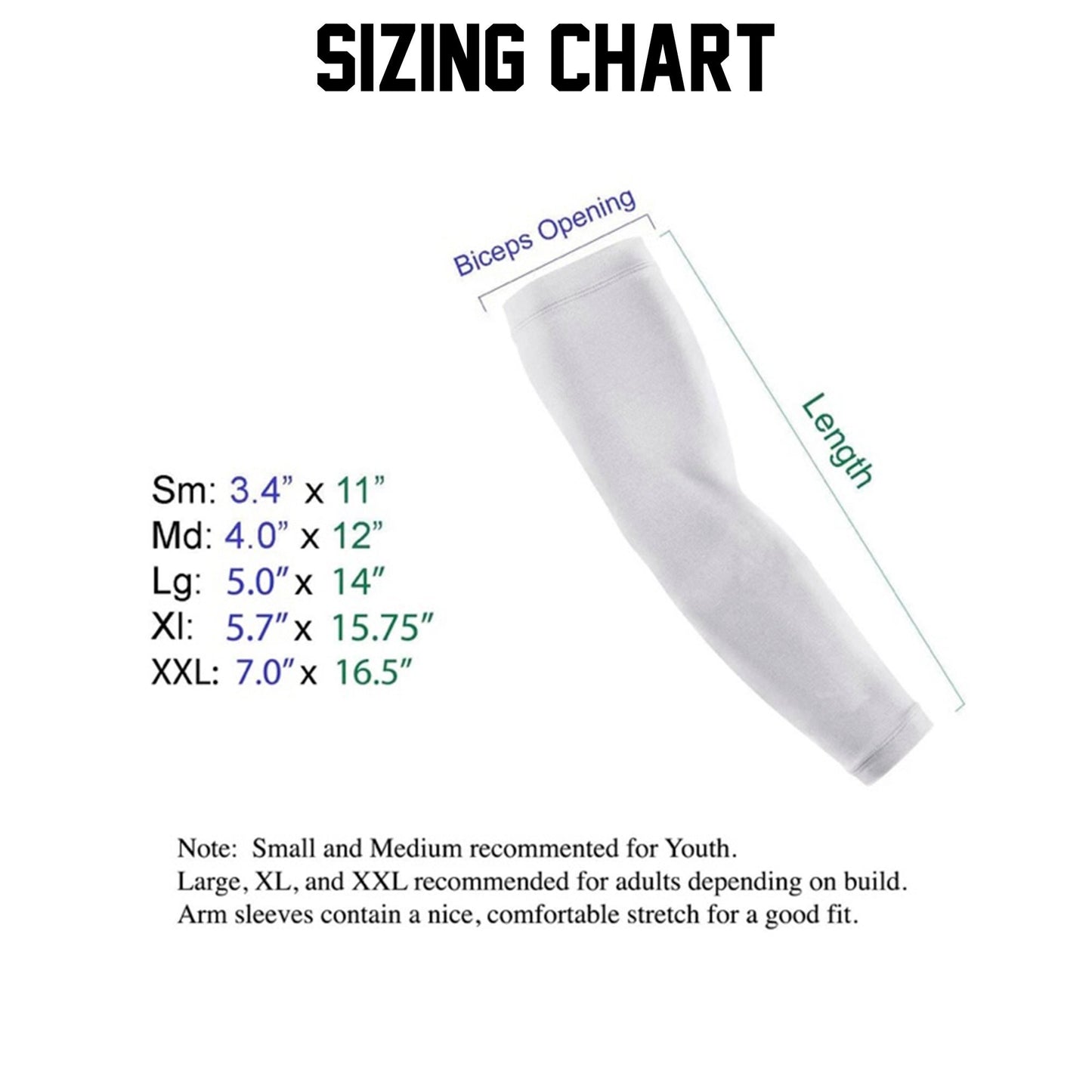 Custom Arm Sleeve, Personalized Arm Sleeve, Compression Arm Sleeve, Youth and Adult Sizes, Group Rates Available